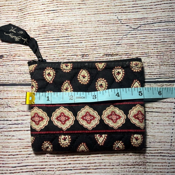 Vera Bradley Classic Black Wallet Bifold Snap & Zip Change Purse Set Paisley - Picture 10 of 11